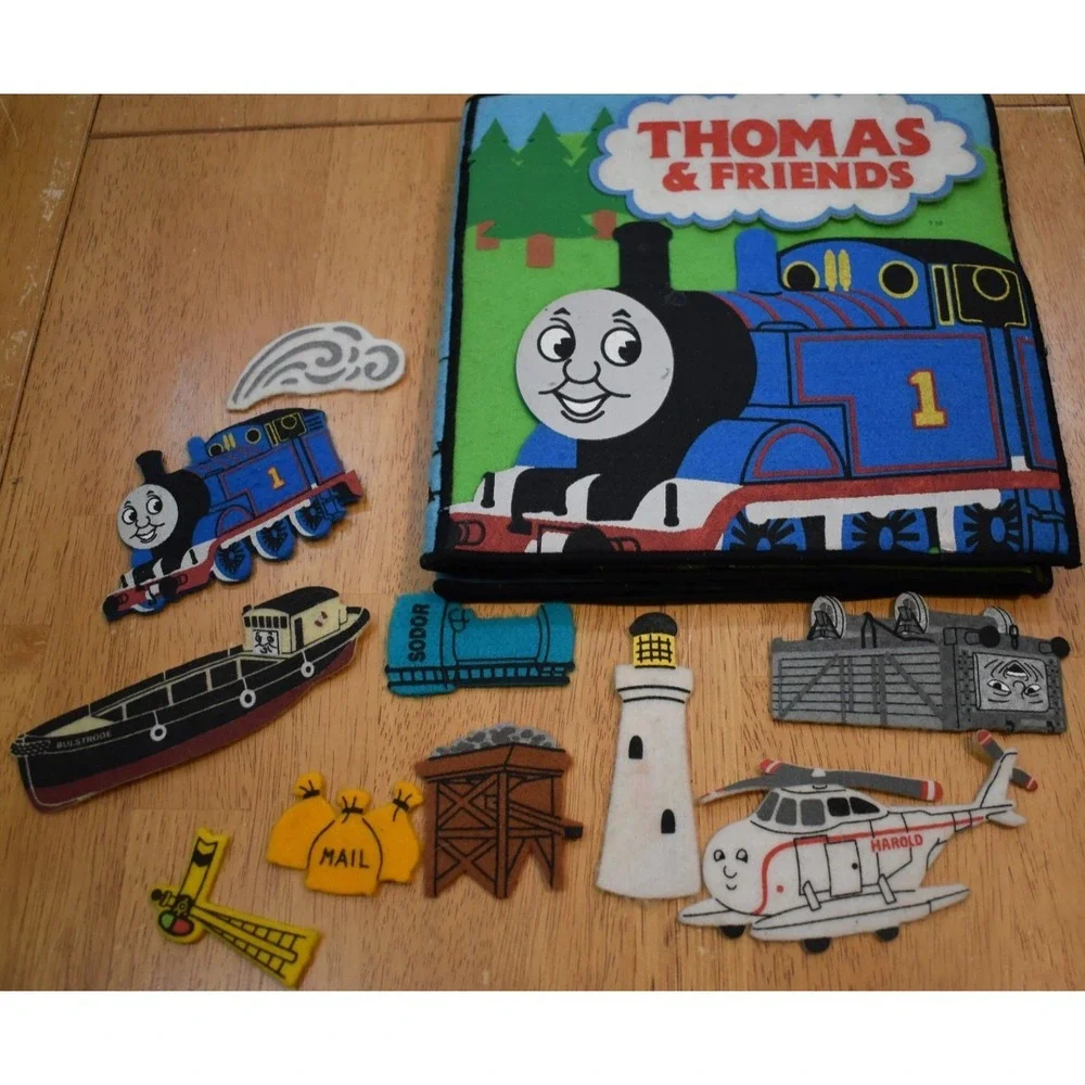 THOMAS TRAIN & FRIENDS FELT KIDS STORY Book with PIECES parts Vintage 2000